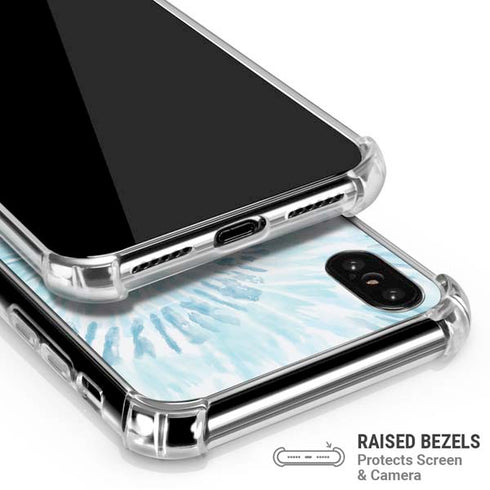 Blue and White Tie Dye iPhone XS Max Clear Case
